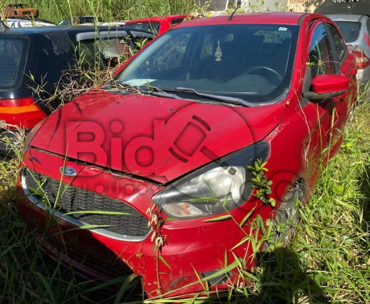 LOTE 014 - Espécie: AUTOMOVEL / Marca: FORD / Modelo: KA SE 1.0 HA / Placa: MMC0687 / UF: SC / Município: Joinville / Ano fabricação: 2014 / Ano modelo: 2015 / Cor: VERMELHA / Chassi: 9BFZH55LXF8123823 / Motor: XNKAF8123823 / RENAVAM: 1016892621