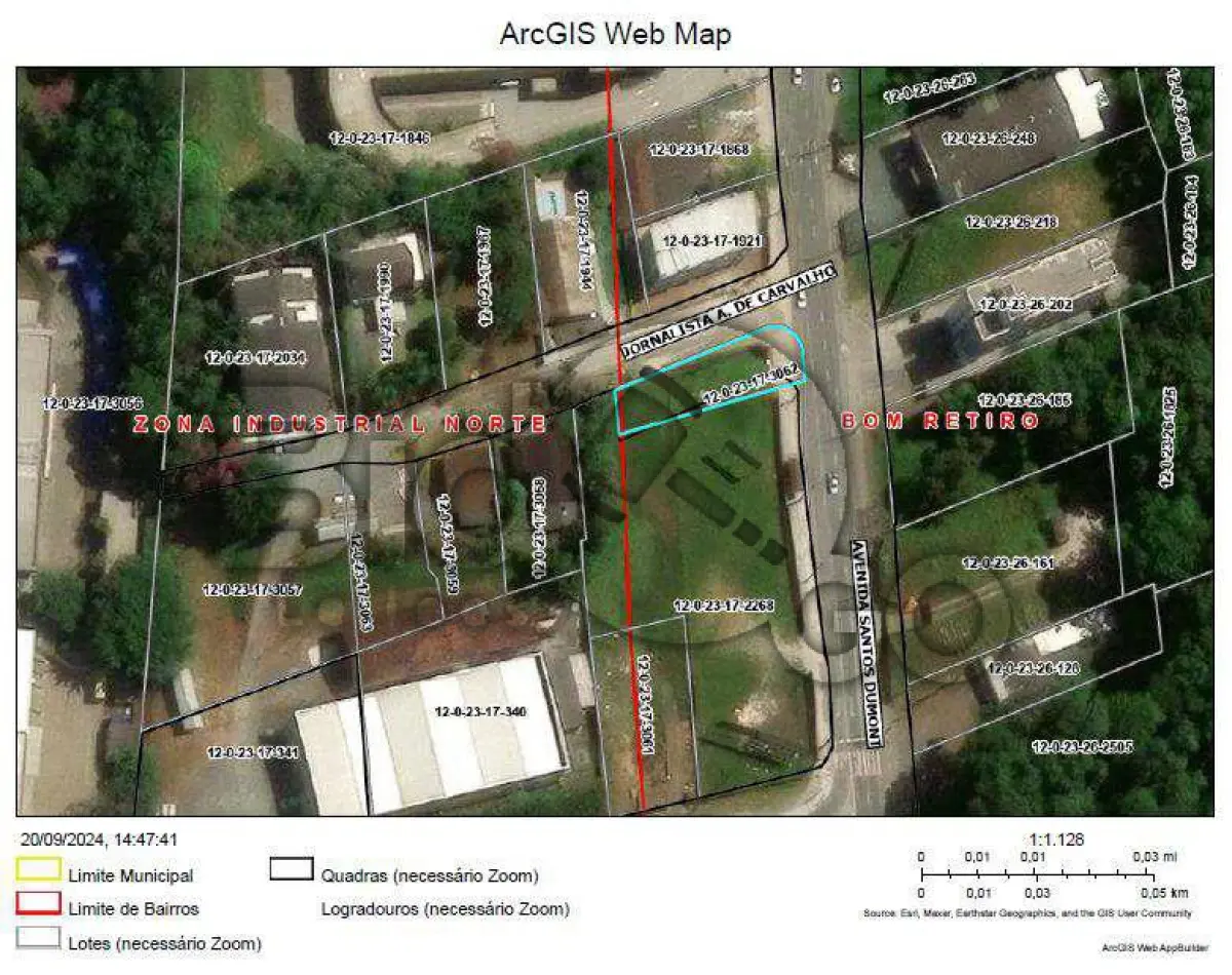 Imóvel situado na av. santos dumont, s/n - bairro bom retiro, joinville /sc - terreno com área de 457,00m², sem benfeitorias.