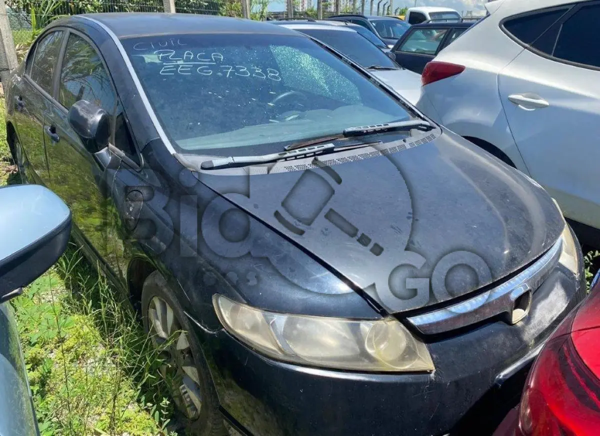 LOTE 036 - Espécie: PASSAGEIRO / Marca: HONDA / Modelo: CIVIC LXS FLEX / Placa: EEG7338 / UF: SC / Município: Jaraguá do Sul / Ano fabricação: 2008 / Ano modelo: 2008 / Cor: PRETA / Chassi: 93HFA65408Z244126 / Motor: R18A68244107 / RENAVAM: 00984316280