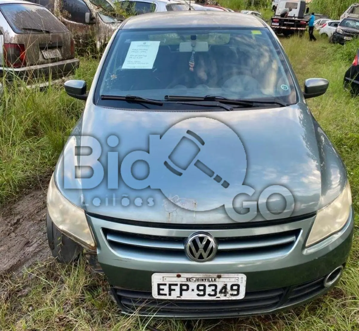LOTE 012 - Espécie: PASSAGEIRO / Marca: VW / Modelo: GOL 1.0 / Placa: EFP9349 / UF: SC / Município: Joinville / Ano fabricação: 2008 / Ano modelo: 2009 / Cor: CINZA / Chassi: 9BWAA05U79P032967 / Motor: CCN725012 / RENAVAM: 00115650687