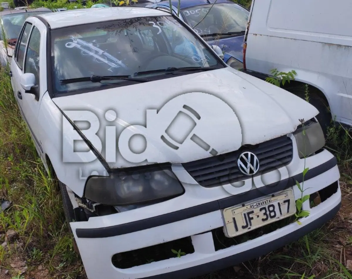 LOTE 005 - Espécie: PASSAGEIRO / Marca: VW / Modelo: GOL 16V / Placa: IJF3817 / UF: RS / Município: Gravataí / Ano fabricação: 1999 / Ano modelo: 2000/ Cor: BRANCA Chassi: 9BWZZZ373YT104613 / Motor: AFR258188 / RENAVAM: 00727377051