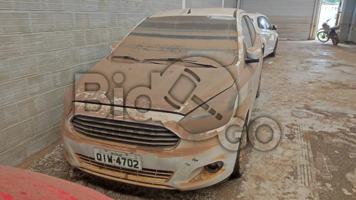LOTE 005 - Espécie: PASSAGEIRO / Marca: FORD / Modelo: KA SE 1.0 SD B / Placa: QIW4702 / UF: SC / Município: Itajaí / Ano fabricação: 2016 / Ano modelo: 2016 / Cor: BRANCA / Chassi: 9BFZH54L4H843290 Motor: XNKAH8432904 / RENAVAM: 01114130122 *AFETADO POR ENCHENTE