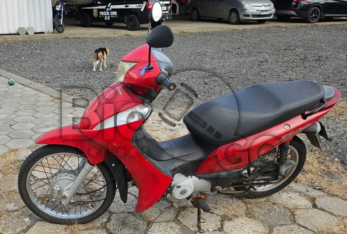 LOTE 014 - Espécie: PASSAGEIRO / Marca: HONDA / Modelo: BIZ 125 KS / Placa: MJO8136 / UF: SC / Município: Jaraguá do Sul / Ano fabricação: 2012 / Ano modelo: 2012 / Cor: VERMELHA / Chassi: 9C2JC4810CR011836 / Motor: JC48E1C011836 / RENAVAM: 482487194