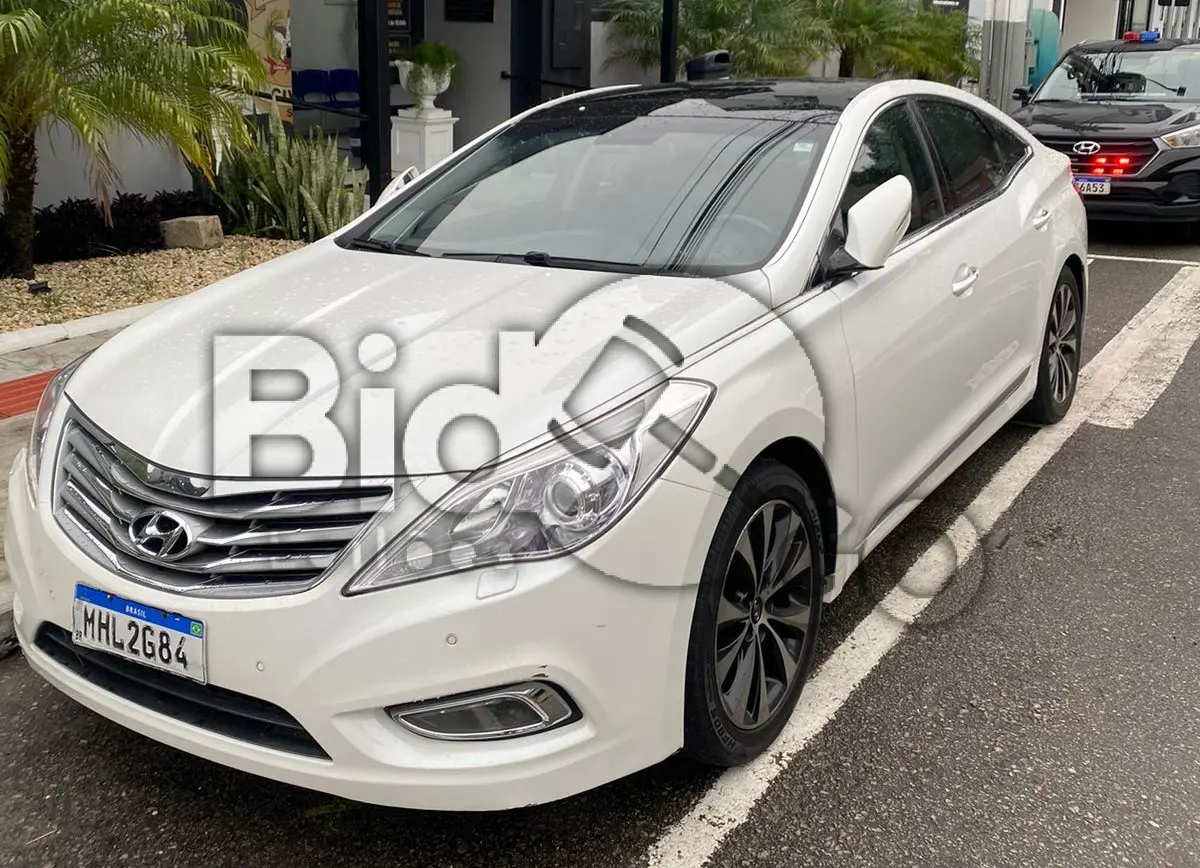 LOTE 009 - Espécie: PASSAGEIRO / Marca: I / Modelo: HYUNDAI AZERA 3.0 V6 / Placa: BBE8001 / UF: SC / Município: Balneário Camboriú / Ano fabricação: 2014 / Ano modelo: 2014 / Cor: BRANCA / Chassi: KMHFH41HBFA411483 / Motor: G6DEEA288991 / RENAVAM: 01023329198