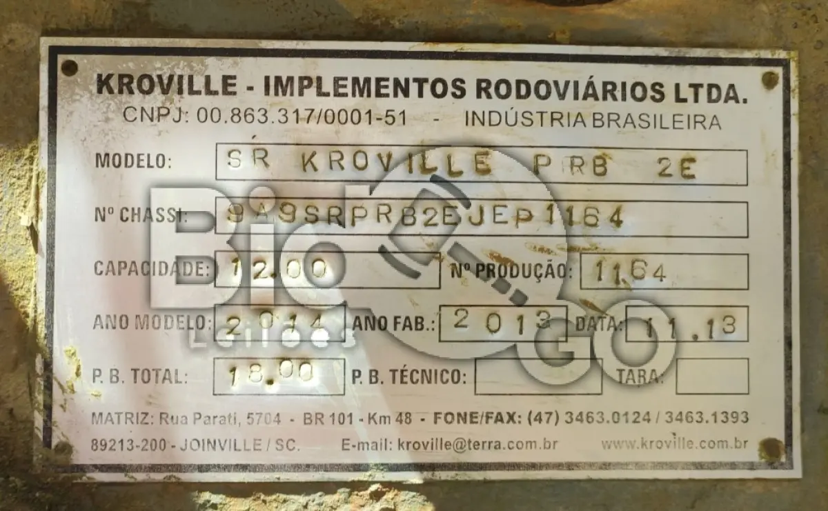 LOTE 010 - Britador móvel, Marca: Mercantil Catarinense, Modelo: 6240, Ano: 2013