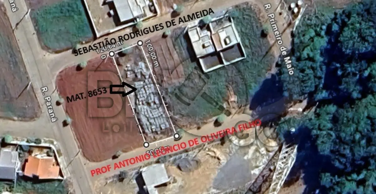 LOTE 021 - Imóvel Urbano com 826,46m², Matrícula 8653